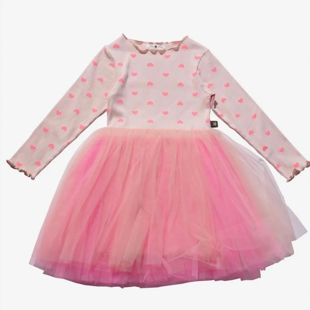Petite Haley Pink Heart baby Tutu Dress